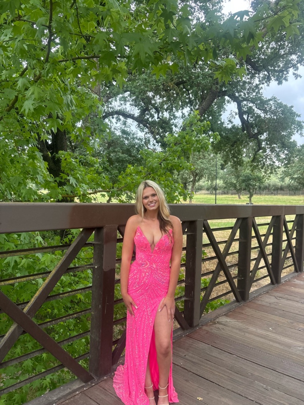 ASHLEYlauren Bright Pink Dress (Tag Shown)